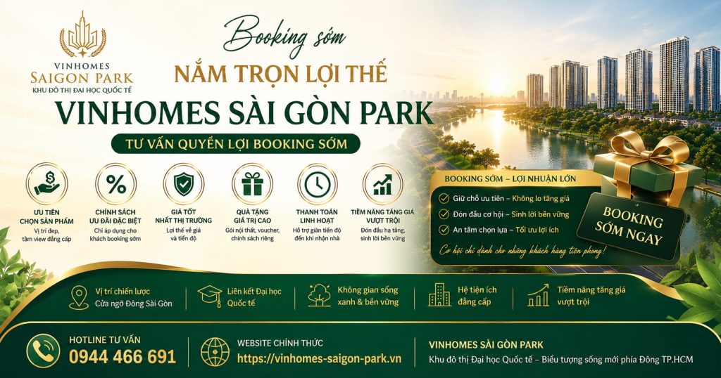 booking vinhomes saigon park hóc môn
